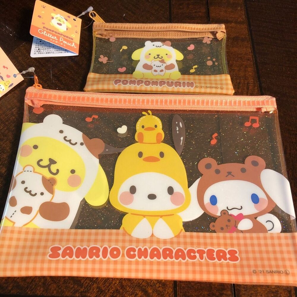 Sanrio Glitter pouch pompompurin set of 2